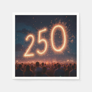 Crowd Watching 250th Birthday Fireworks Napkin