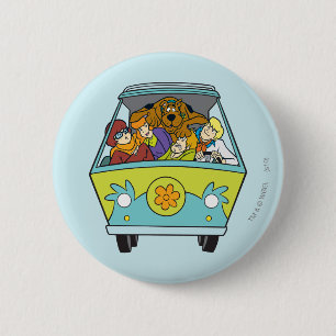 Crowded In The Mystery Machine 6 Cm Round Badge