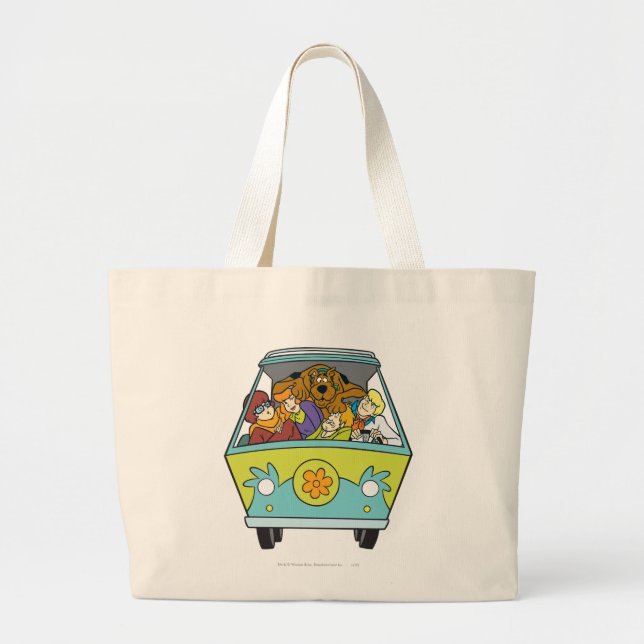 Crowded In The Mystery Machine Large Tote Bag (Front)