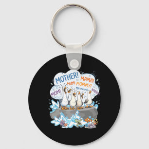 Crowded Seagull Flock Funny Mummy Mama Shouting Key Ring