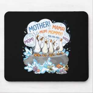 Crowded Seagull Flock Funny Mummy Mama Shouting Mouse Pad