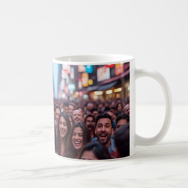 "Crowded Street Smiles" Coffee Mug (Right)