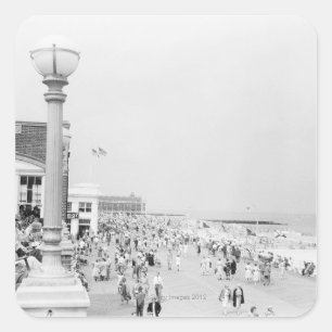 Crowds 2 square sticker