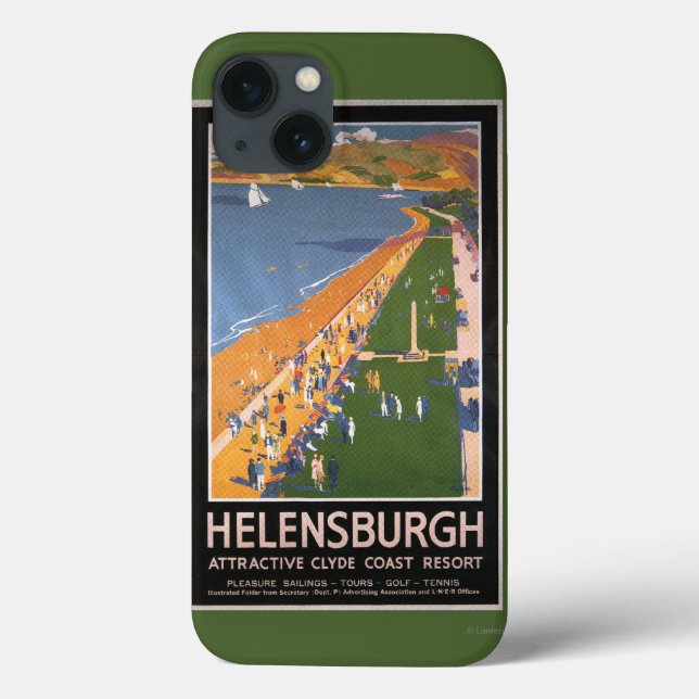 Crowds along Clyde Coast Beach Railways Poster Case-Mate iPhone Case (Back)
