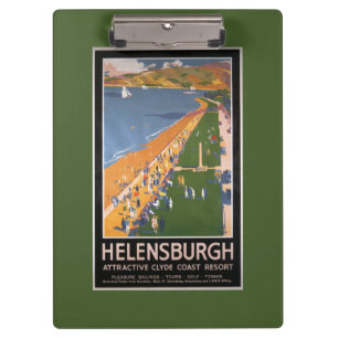 Crowds along Clyde Coast Beach Railways Poster Clipboard