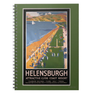 Crowds along Clyde Coast Beach Railways Poster Notebook
