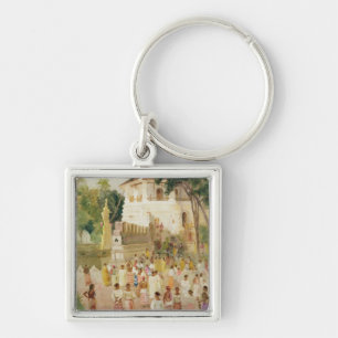 Crowds at a Monument in India, 1895 (w/c & pencil Key Ring