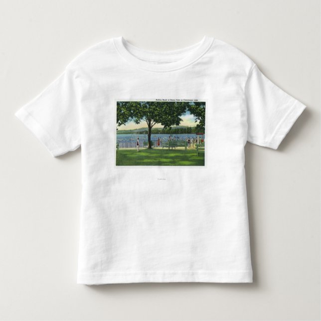 Crowds at the Beach and Park on Chautauqua Toddler T-Shirt (Front)