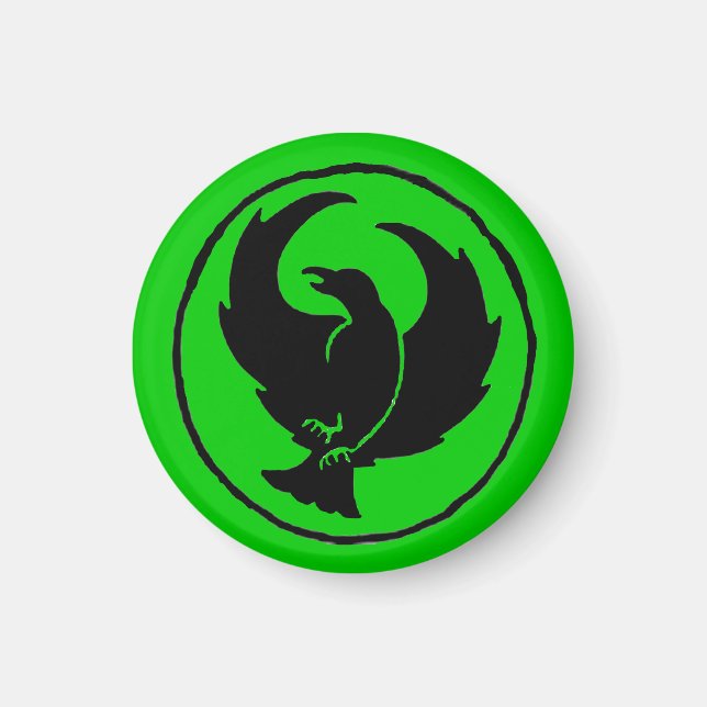 Crowfoot Magnet (black/true green) (Front)