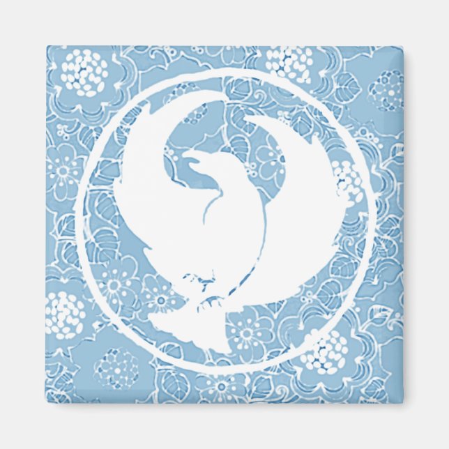 Crowfoot Magnet Blue Porcelain (Front)