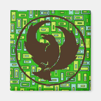 Crowfoot Magnet Green and Yellow Squares