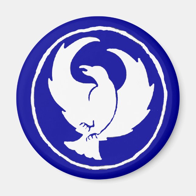 Crowfoot Magnet in blue, Round or Square (Front)