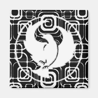 Crowfoot Magnet with Black White Squares