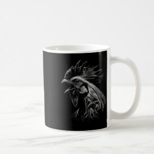 Crowing Rooster Drawing Love Coffee Mug