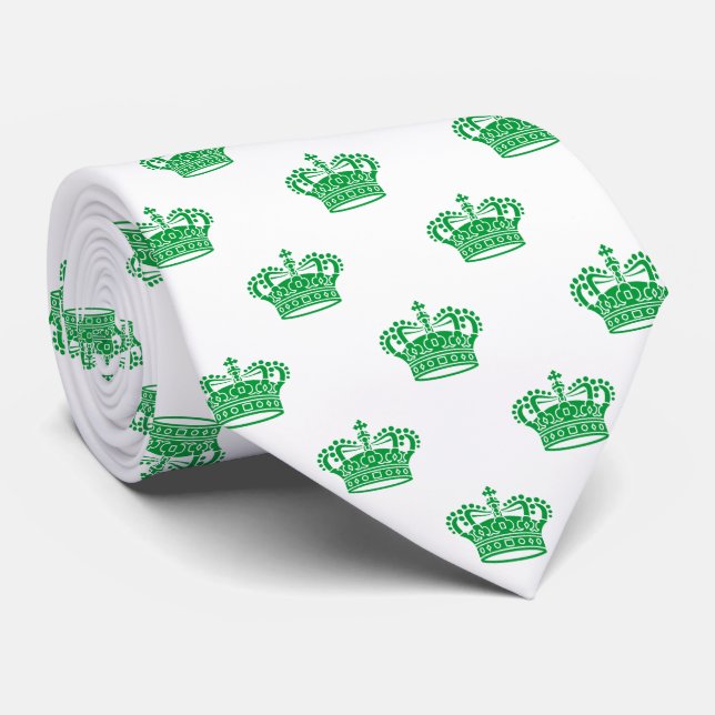 Crown 01 - Grass Green on White Tie (Rolled)