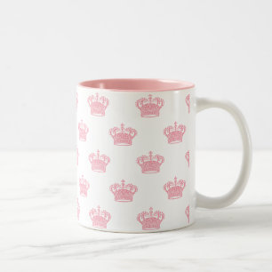 Crown 01 - Pink on White Two-Tone Coffee Mug