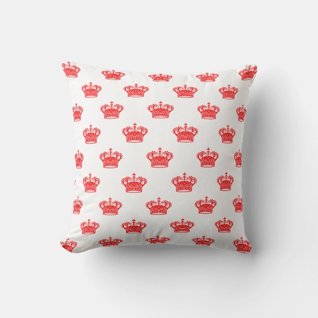 Crown 01 - Red on White Cushion (Front)