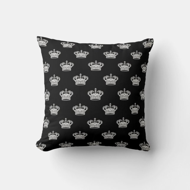 Crown 01 - White on Black Cushion (Front)