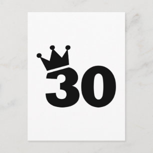 Crown 30th birthday postcard