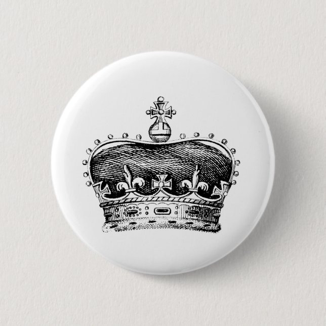 Crown 6 Cm Round Badge (Front)