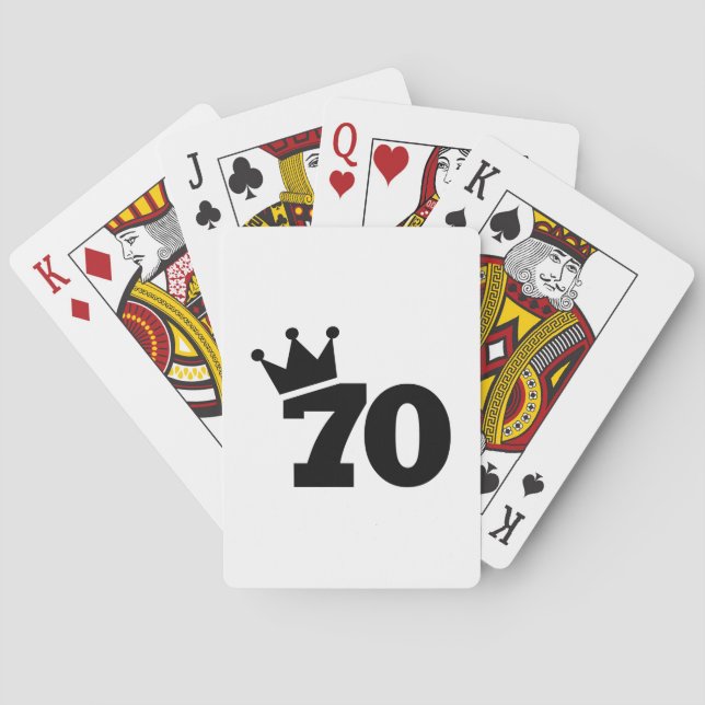 Crown 70th birthday playing cards (Back)