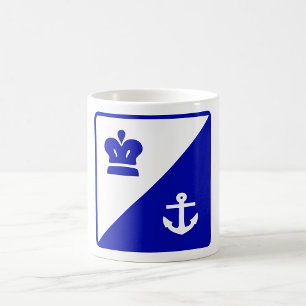 Crown And Anchor Blue White Coffee Mug