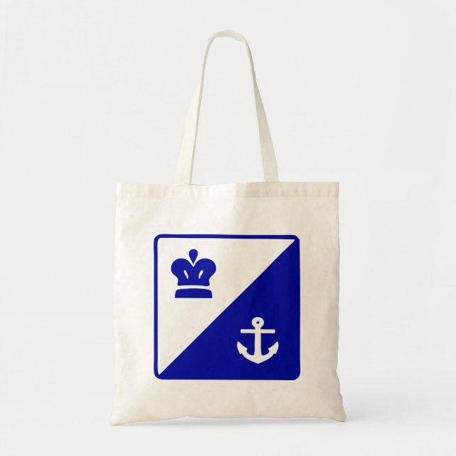 Crown And Anchor Blue White Tote Bag (Front)