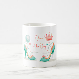 Crown and High Heels – Glamourous Pink & Mint Them Coffee Mug