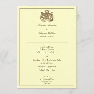 Crown and Lions Wedding Invitation