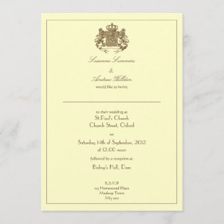 Crown and Lions Wedding Invitation