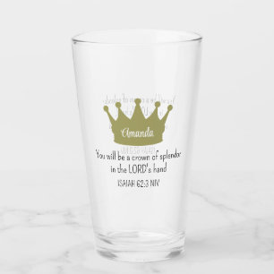 Crown Bible Verse Christian Faith Golden Glass