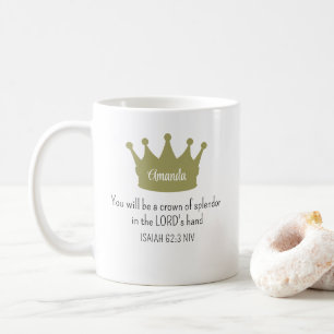 Crown Bible Verse Christian Faith White Coffee Mug