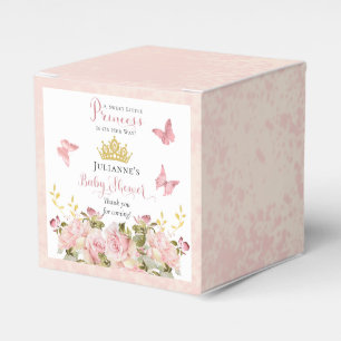Crown   Butterflies Floral Princess Baby Shower Favour Box