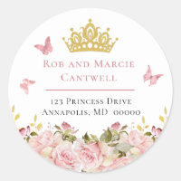 Crown | Butterflies Floral Princess Return Address