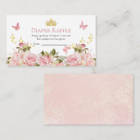 Crown Butterflies Floral Shower Diaper Raffle