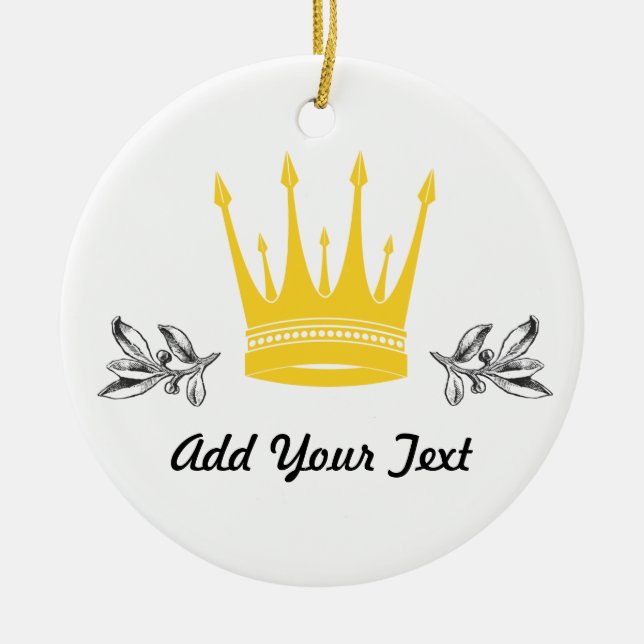 Crown Ceramic Tree Decoration (Front)