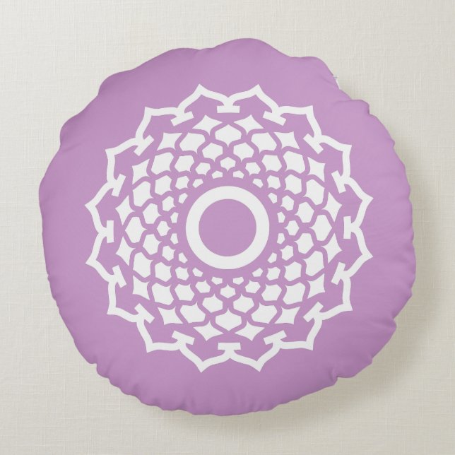 Crown Chakra Energy Round Pillow (Back)