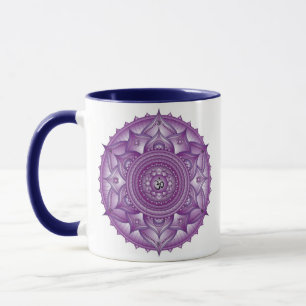 Crown Chakra Purple Mandala Two Tone Mug