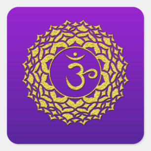 Crown Chakra Purple Square Sticker