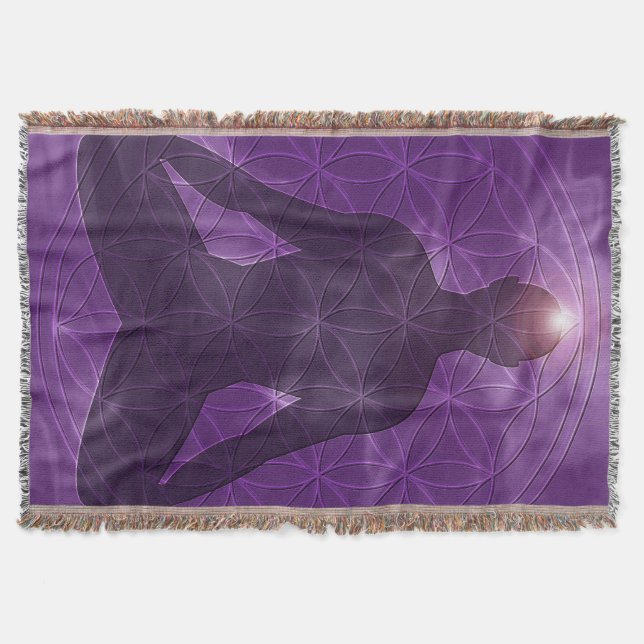 Crown Chakra Sahasrara Throw Blanket (Front)