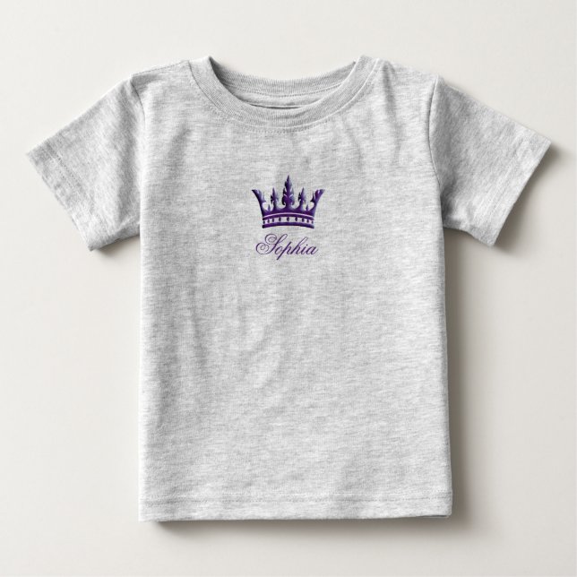 Crown Customisable Infant Organic Creeper (Purple) (Front)