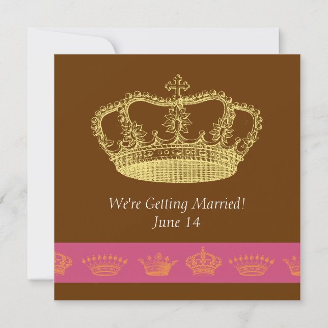 Crown Designs -   Pink & Orange Invitation (Front)
