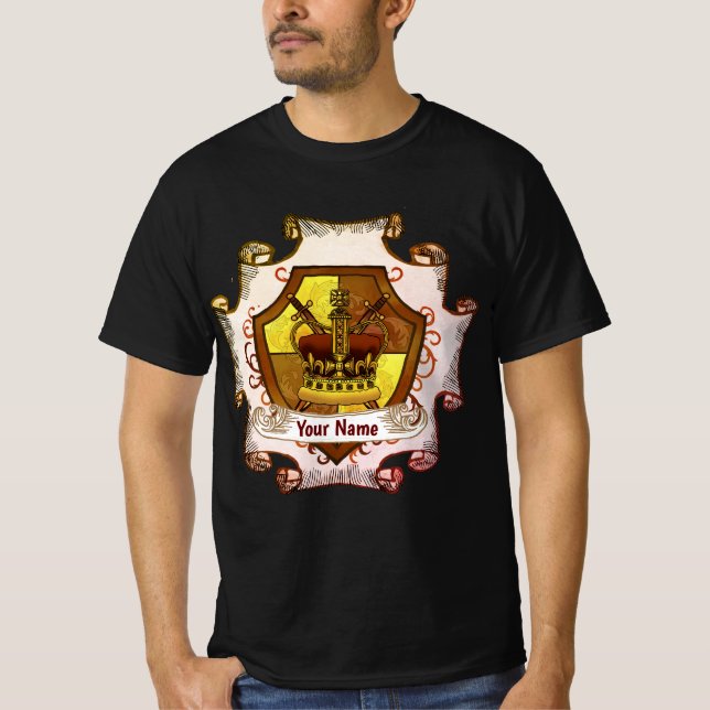 Crown Family Crest Surname t-shirt (Front)