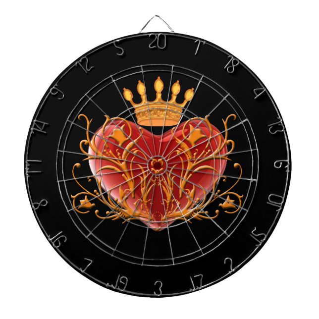 Crown Filigree Heart Dart Board (Front)