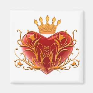 Crown Filigree Heart Magnet