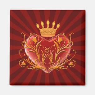 Crown Filigree Heart Magnet