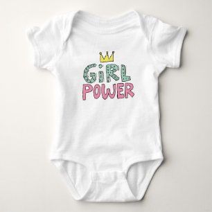 Crown Girl Power Doodle Girly Doodle Power Girl Sk Baby Bodysuit