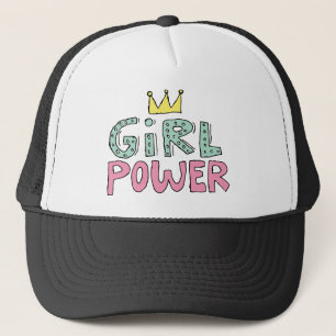 Crown Girl Power Doodle Girly Doodle Power Girl Sk Trucker Hat