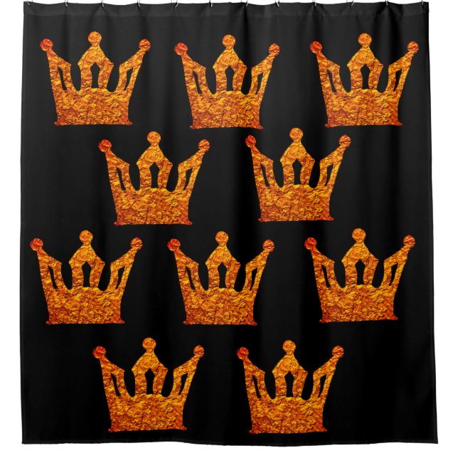 Crown, Gold foil  Shower Curtain (Front)