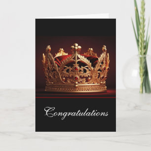 Crown Greeting Card-Congrats Card